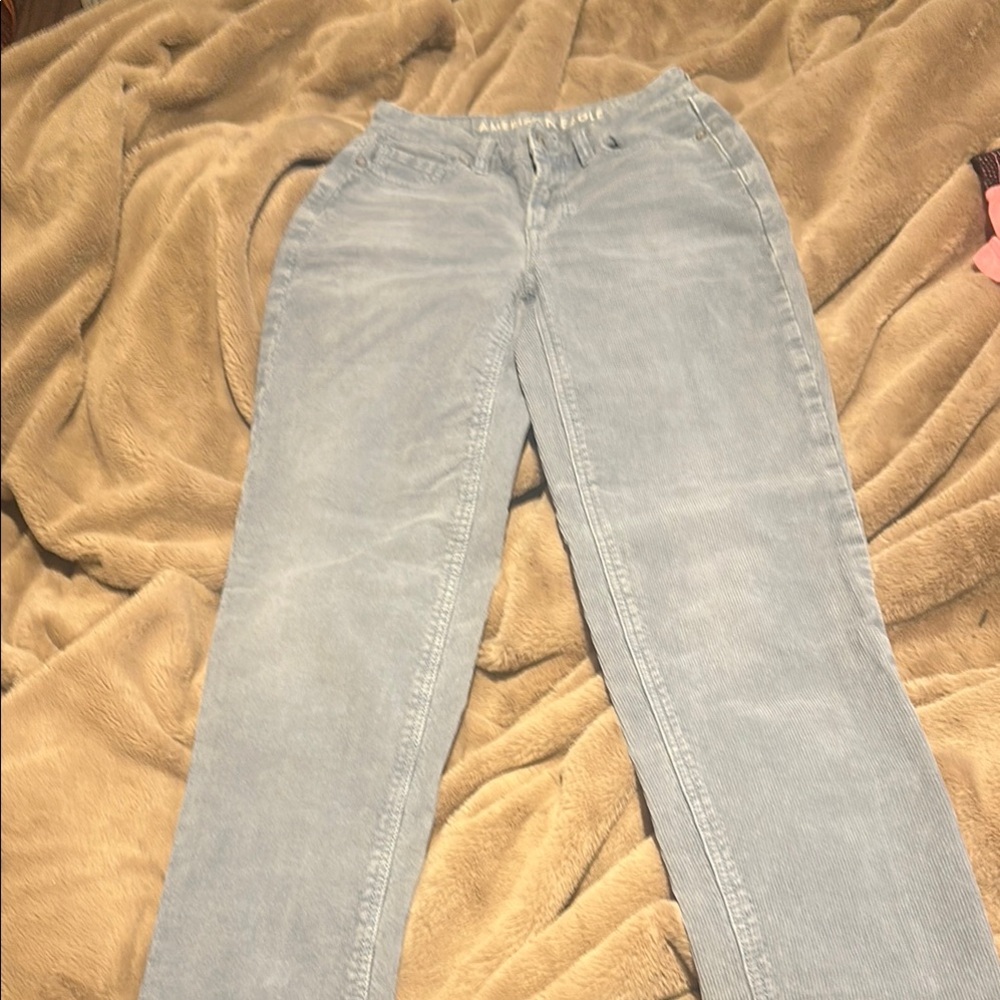 AE-Light Blue Women's stretch corduroy Jeans size 0 - Picture 1 of 6